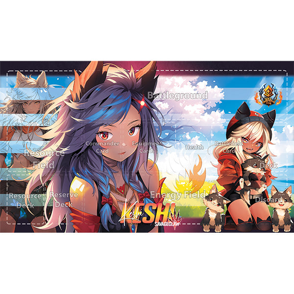 Soul Masters TCG: Gridded Playmat /w Bag- Keshi Savageclaw | Elderwoods
