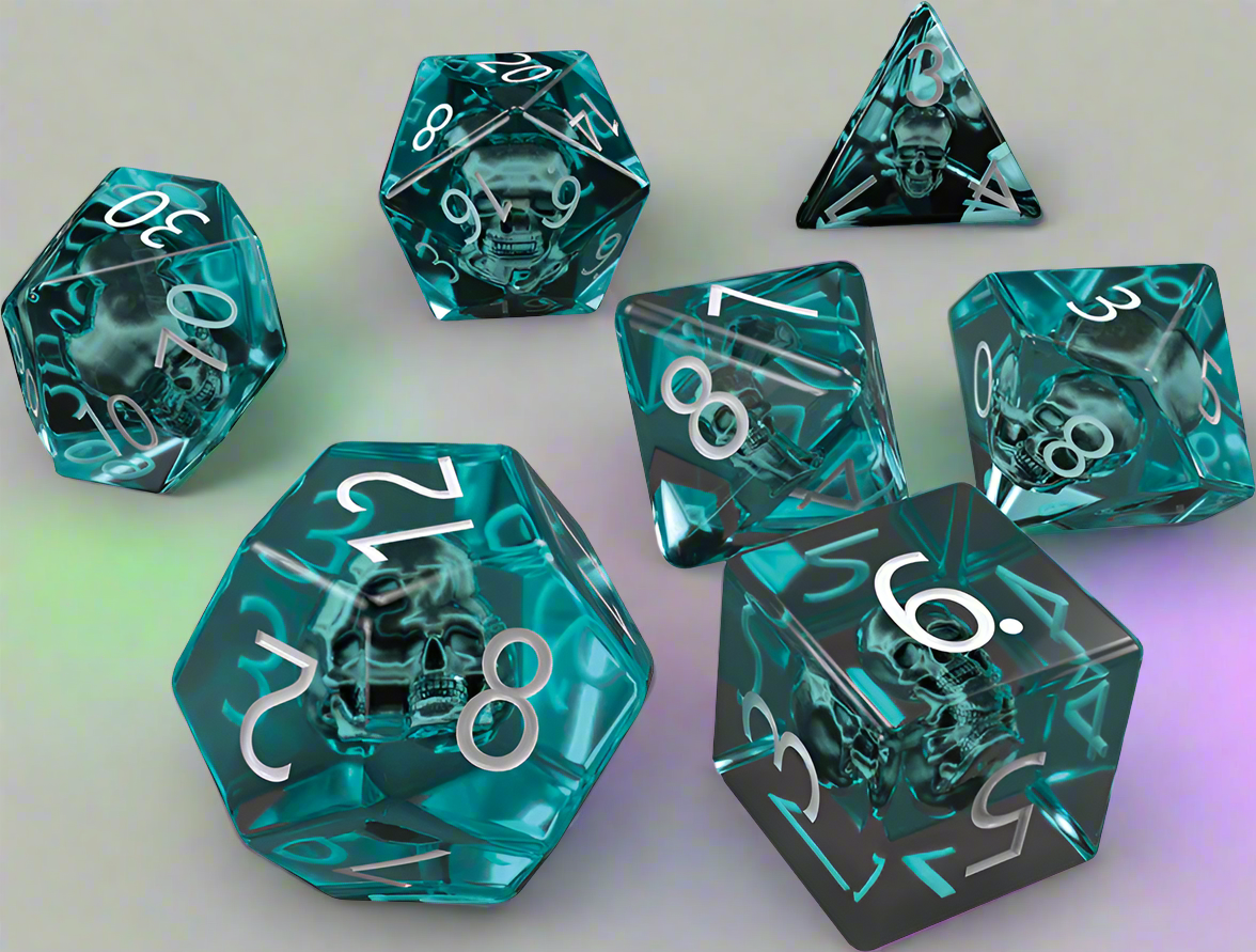 Land of Eem - Goo Dice displaying colorful liquid-filled dice set