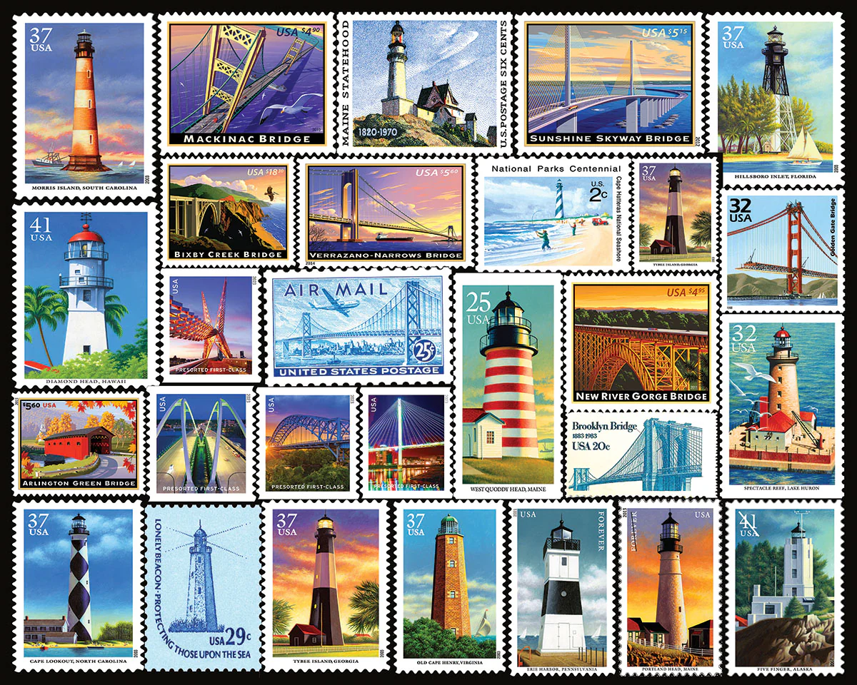 Lighthouses & Bridges - 1000 Piece Jigsaw Puzzles White Mountain