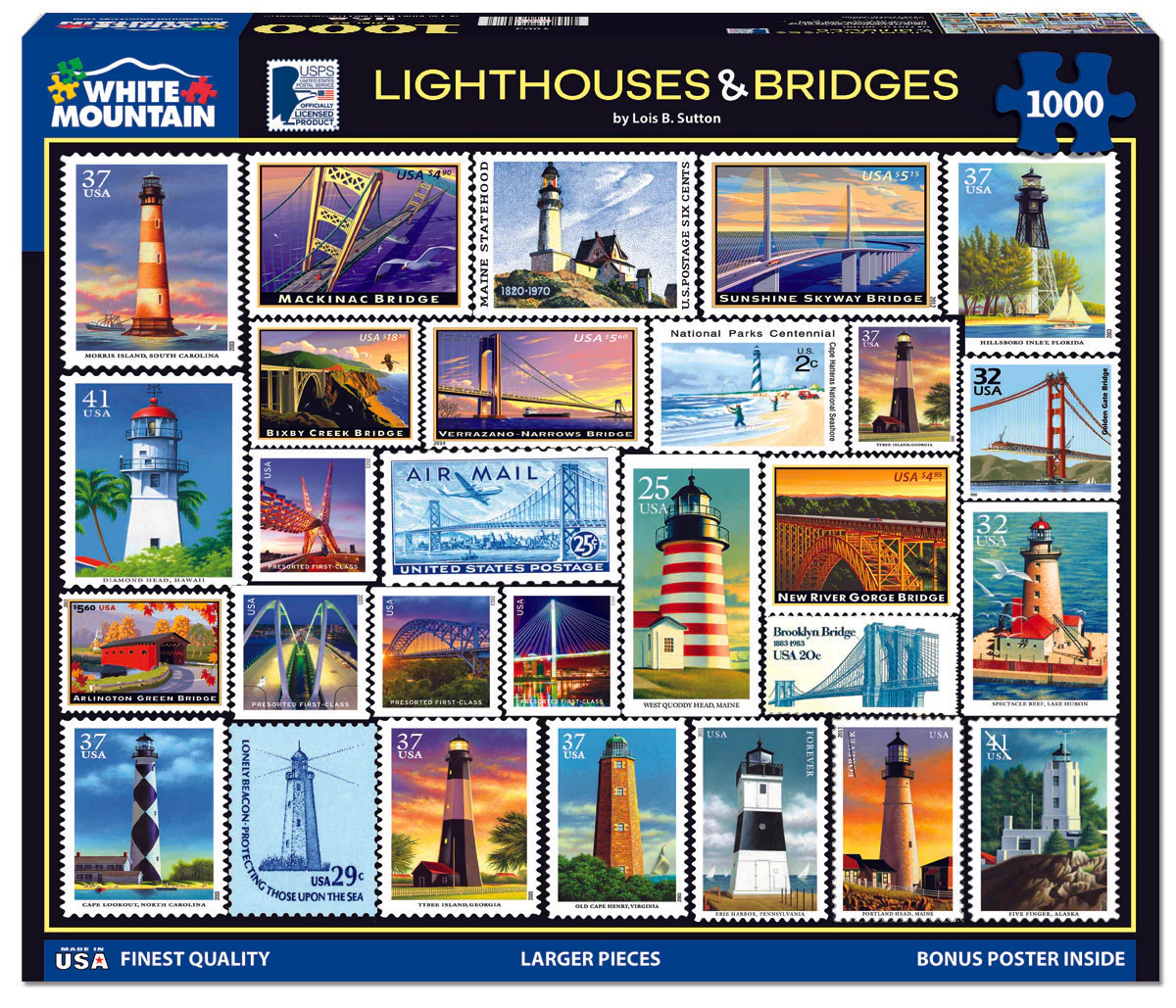Lighthouses & Bridges - 1000 Piece Jigsaw Puzzles White Mountain