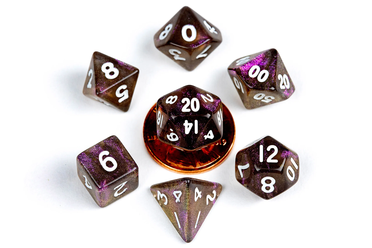 7 count Mini Poly Stardust Supervolcano Dice Set