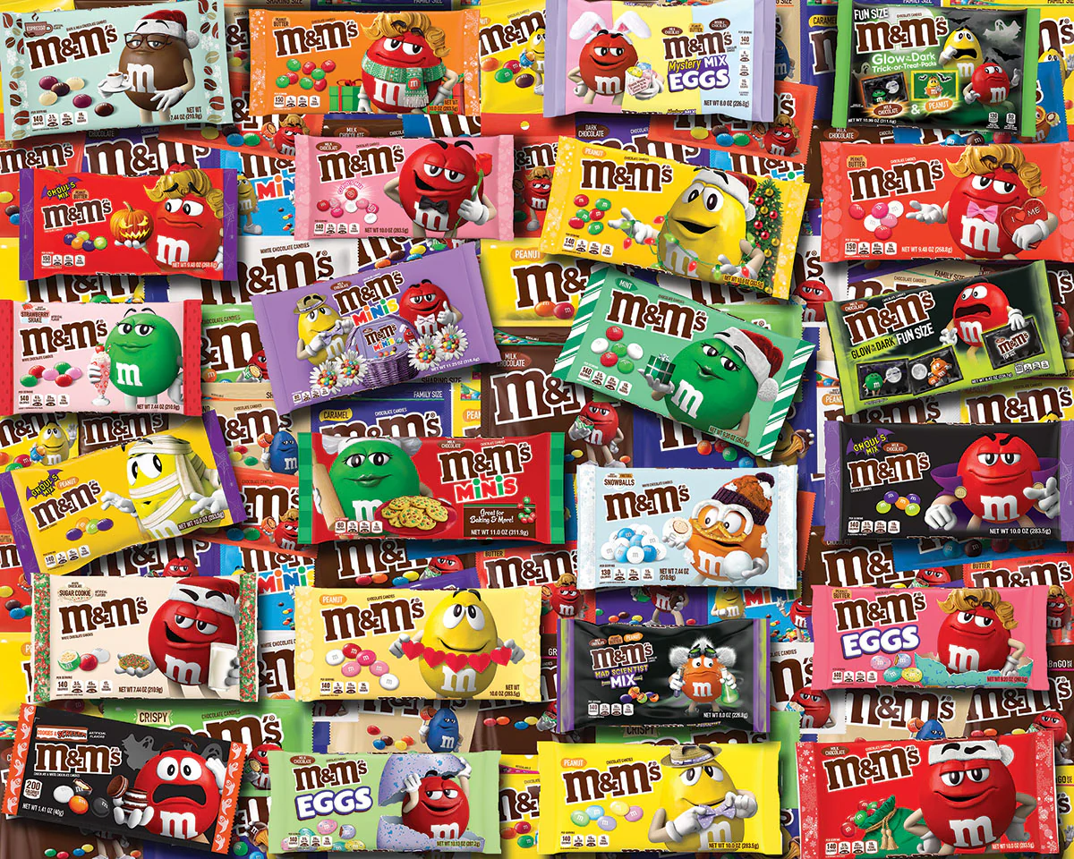M&Ms (pouches) - 1000 Piece Jigsaw Puzzle White Mountain