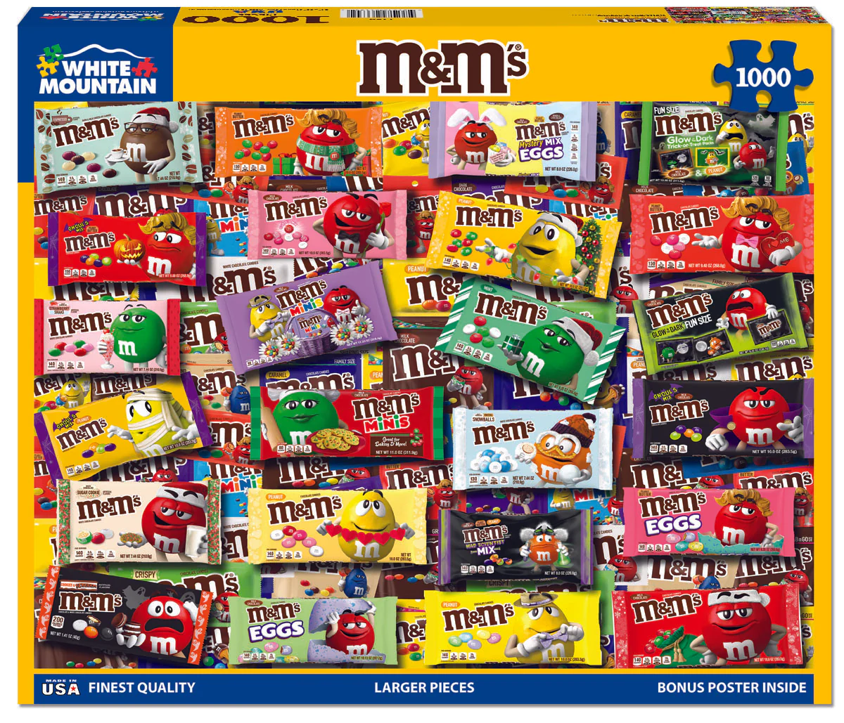 M&Ms (pouches) - 1000 Piece Jigsaw Puzzle White Mountain