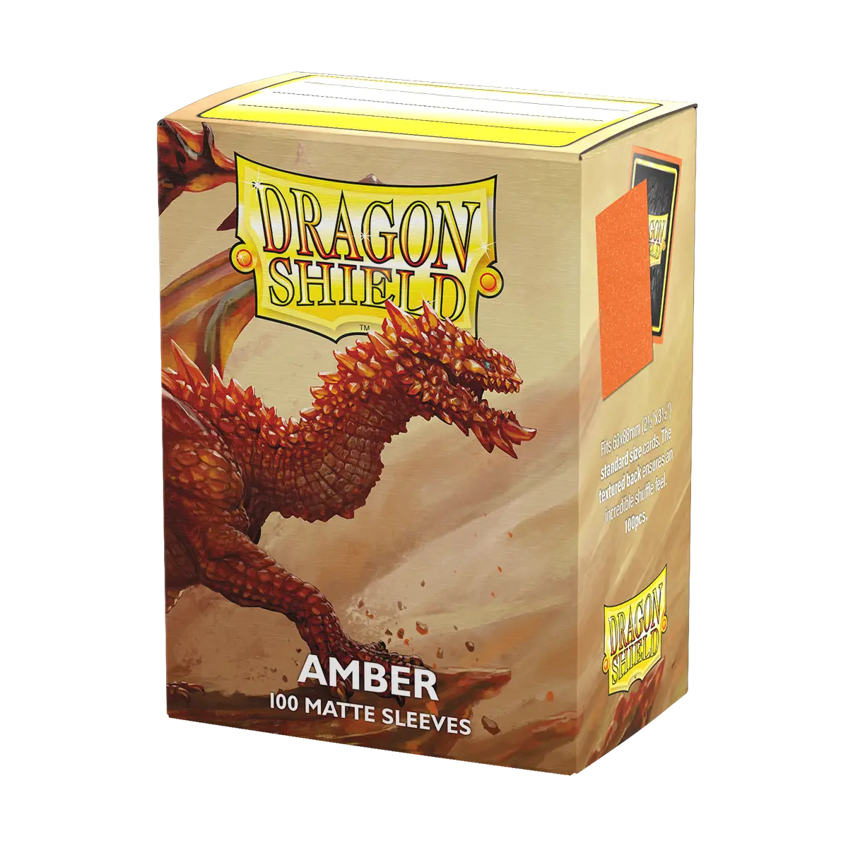Dragon Shield - Matte Amber Sparkly Sleeves - Standard Size with 100 sleeves packaging