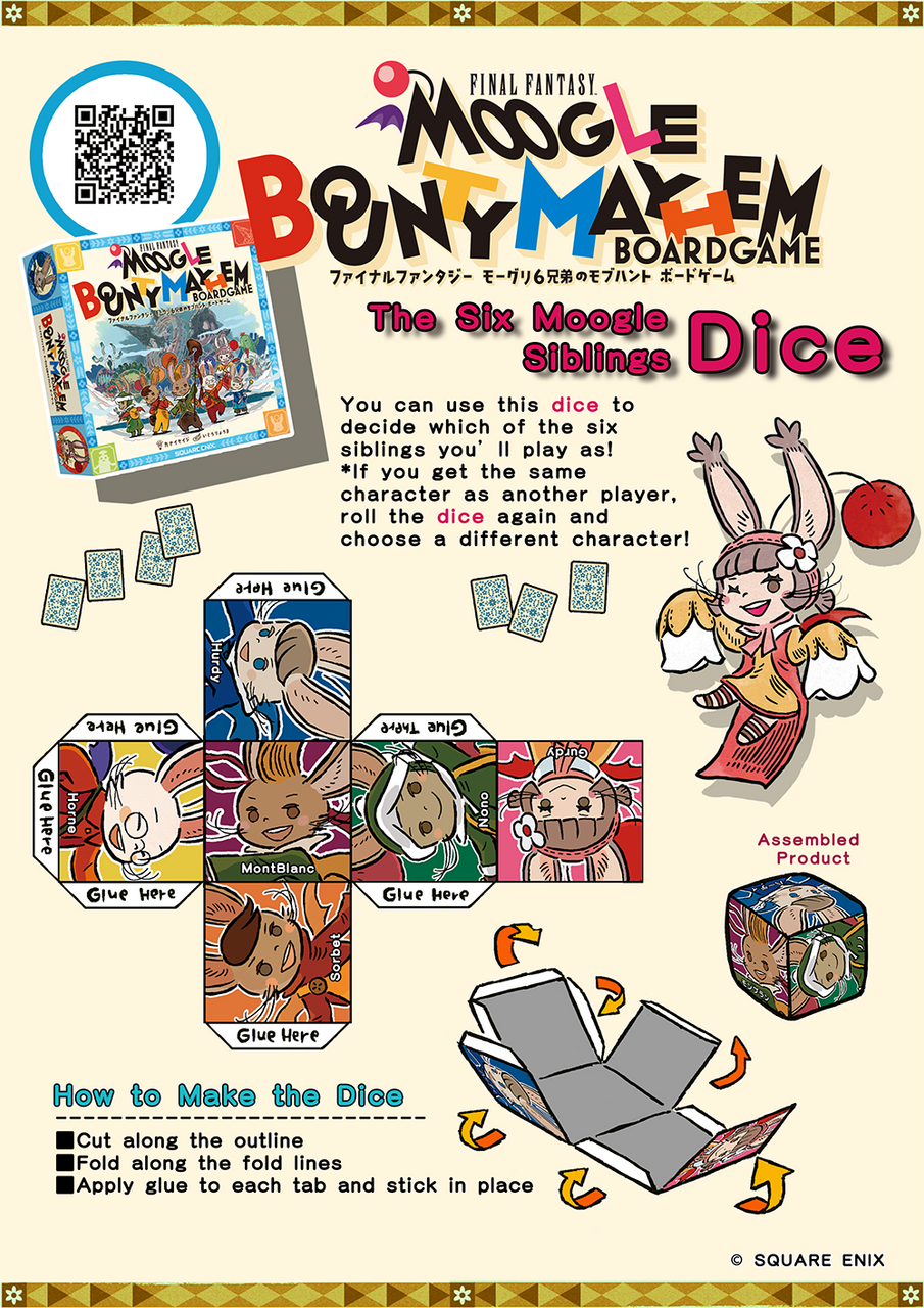 Moogle Bounty Mayhem Final Fantasy detailed moogle artwork and game tokens