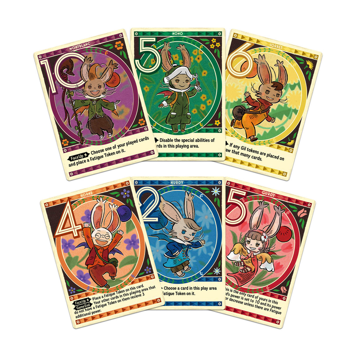 Moogle Bounty Mayhem Final Fantasy gameplay setup with bounty cards and player boards