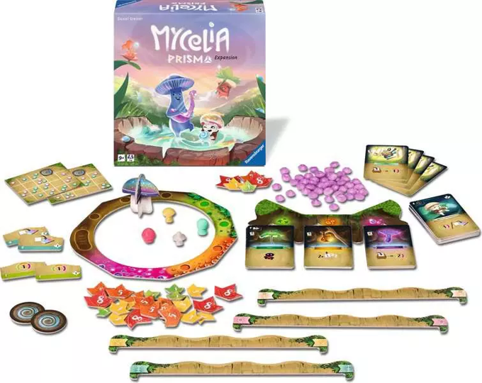 Mycelia: Prisma Expansion board game colorful expansion components and cards