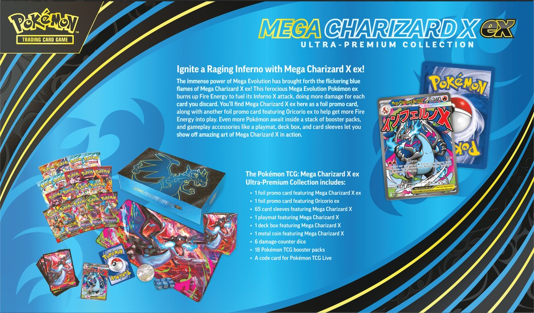 Pokemon TCG: Mega Charizard X ex Ultra Premium Collection premium collector's items and accessories