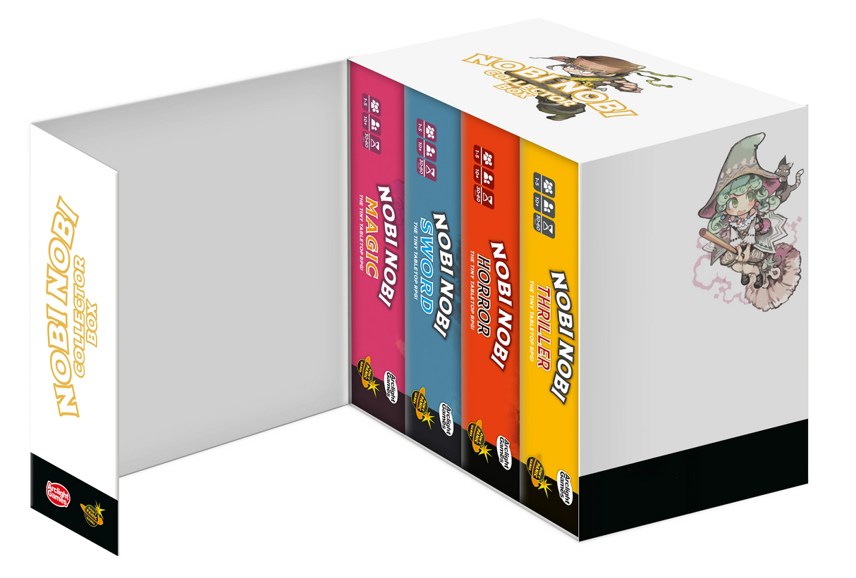 Nobi Nobi RPG: Collector Box opened showing game contents and components