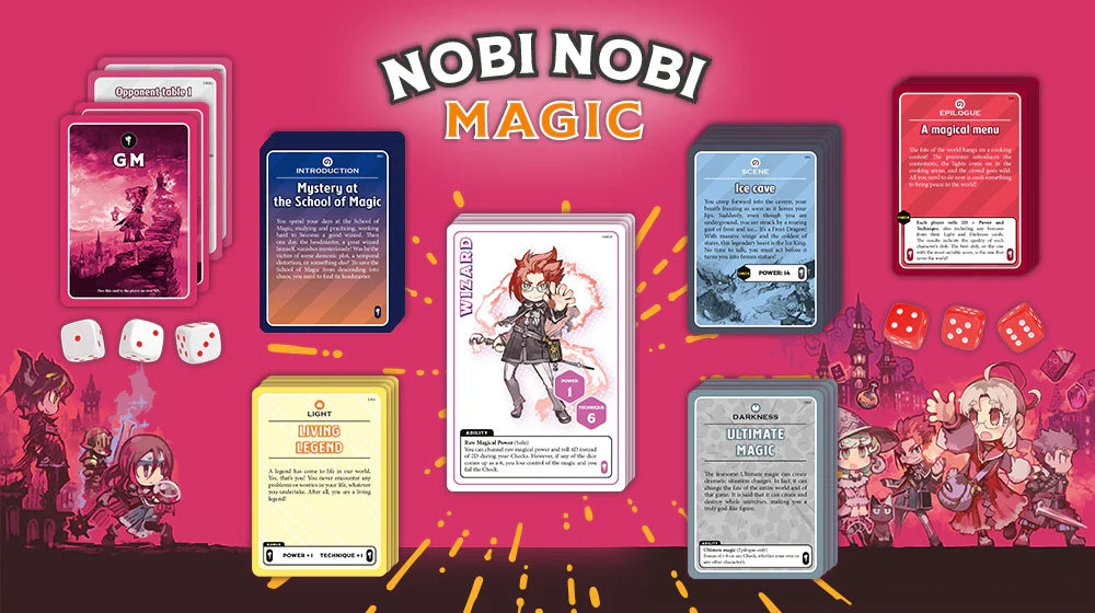 Nobi Nobi RPG: Magic RPG game contents including cards and components
