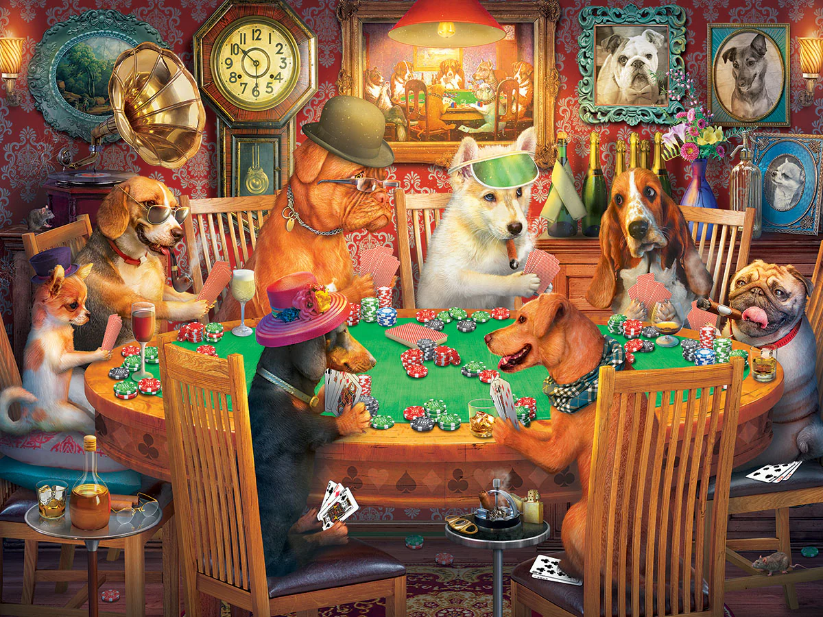 Poker Dogs - 500 Piece Jigsaw Puzzle White Mountain