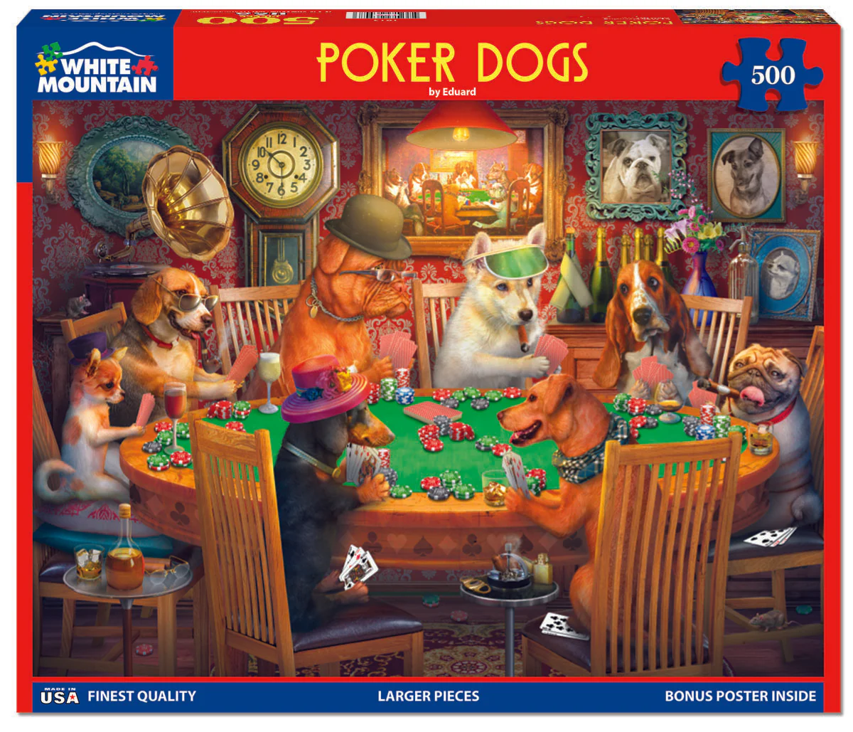 Poker Dogs - 500 Piece Jigsaw Puzzle White Mountain