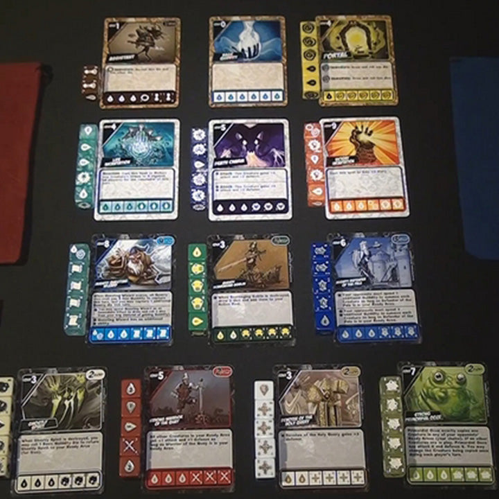 Quarriors! Dice Building Game custom dice featuring creatures and spells