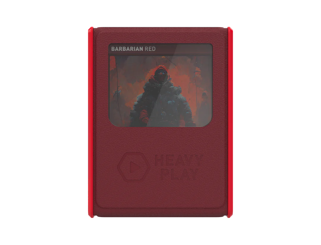 Heavy Play RFG Deckbox MAX 100DS: Barbarian Red with card display