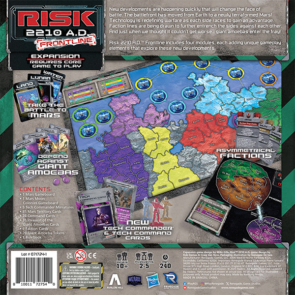 RISK 2210 A.D. Frontline board game box and game board