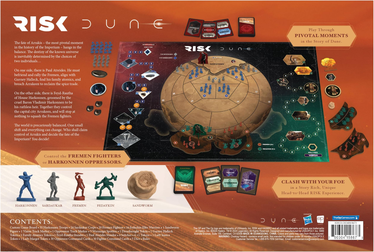 Risk: Dune game components and pieces