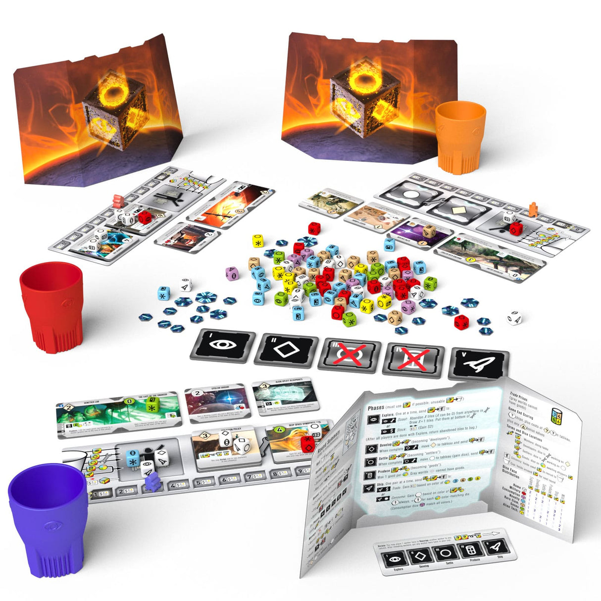 Roll for the Galaxy game components and dice