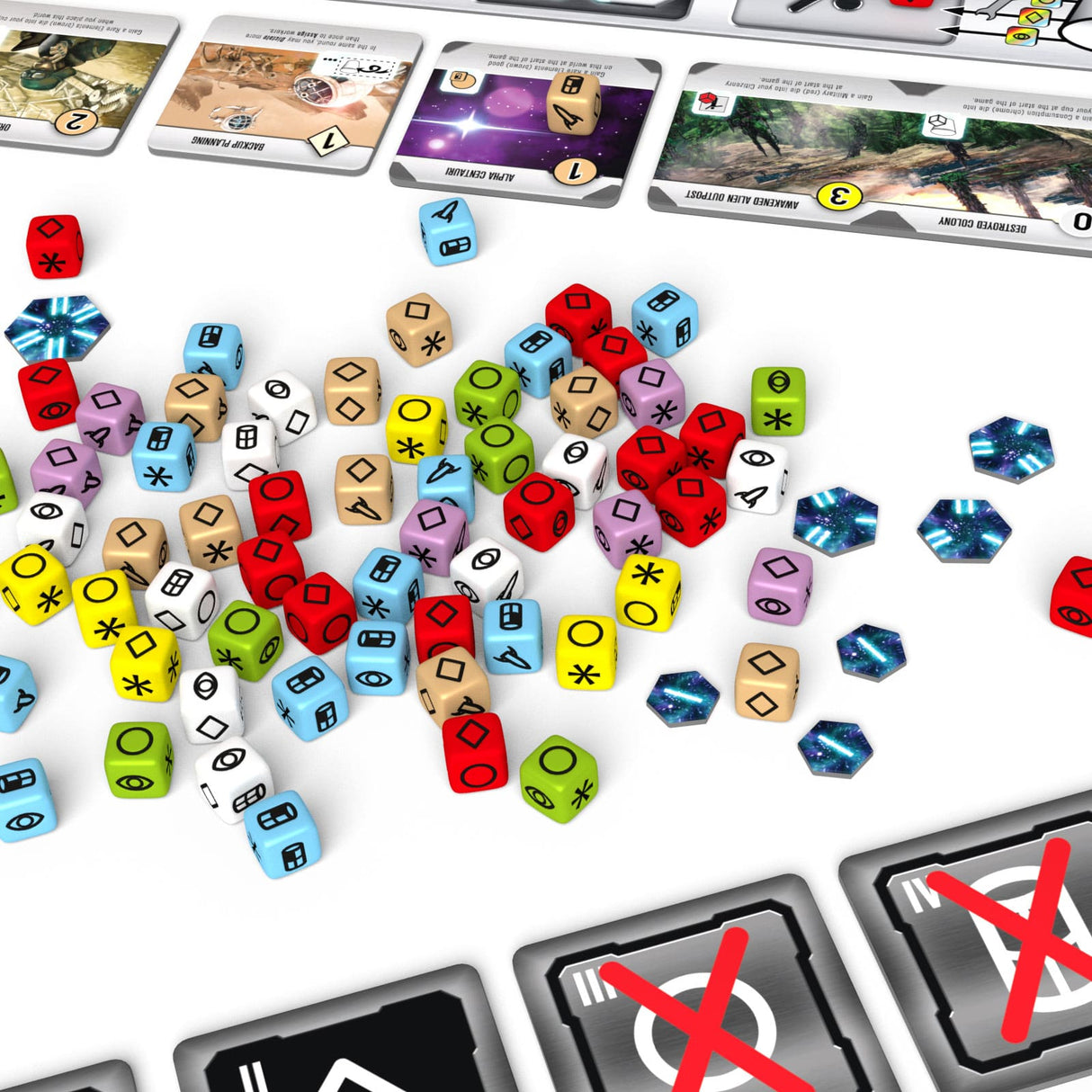 Roll for the Galaxy player boards and tiles