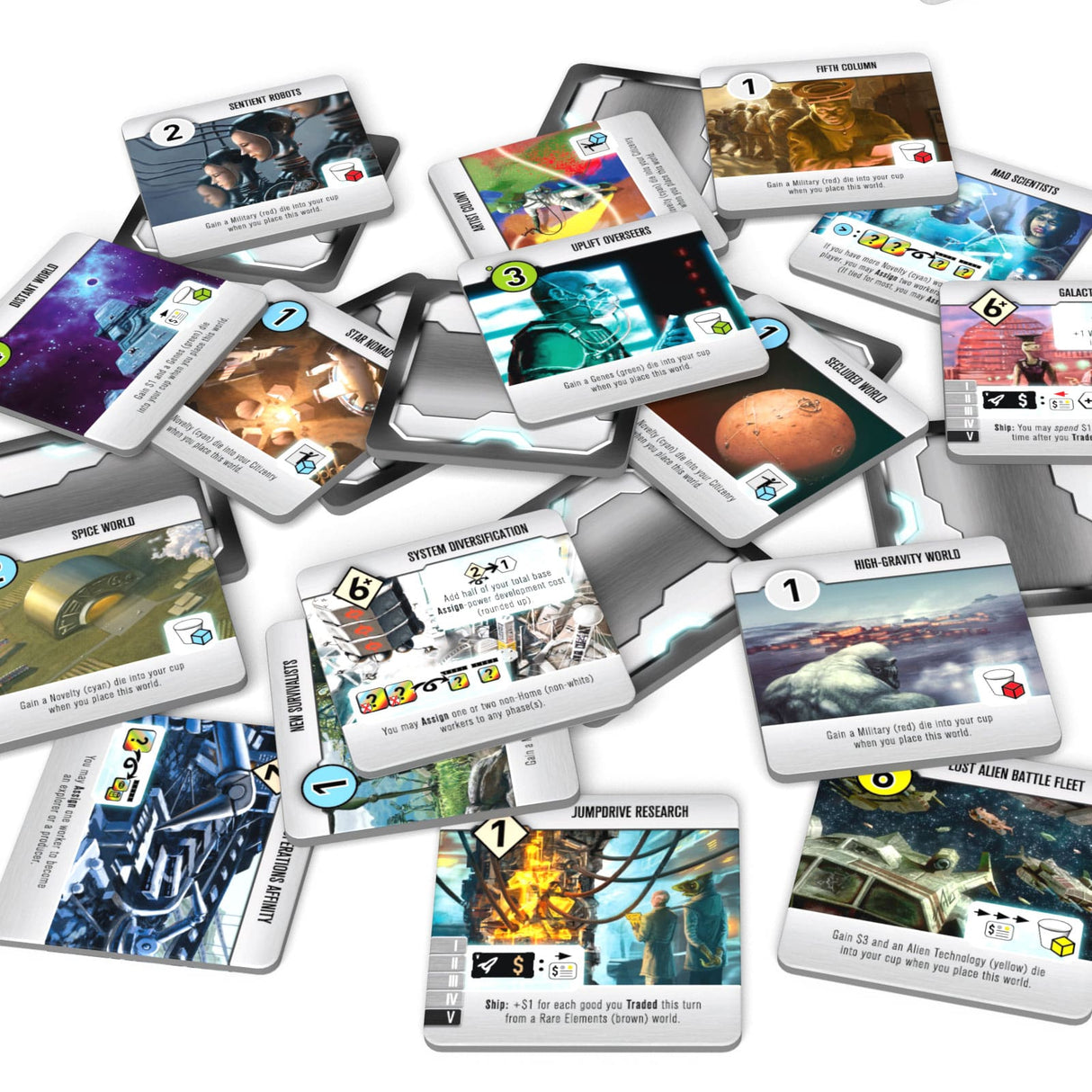 Roll for the Galaxy gameplay setup and dice pools