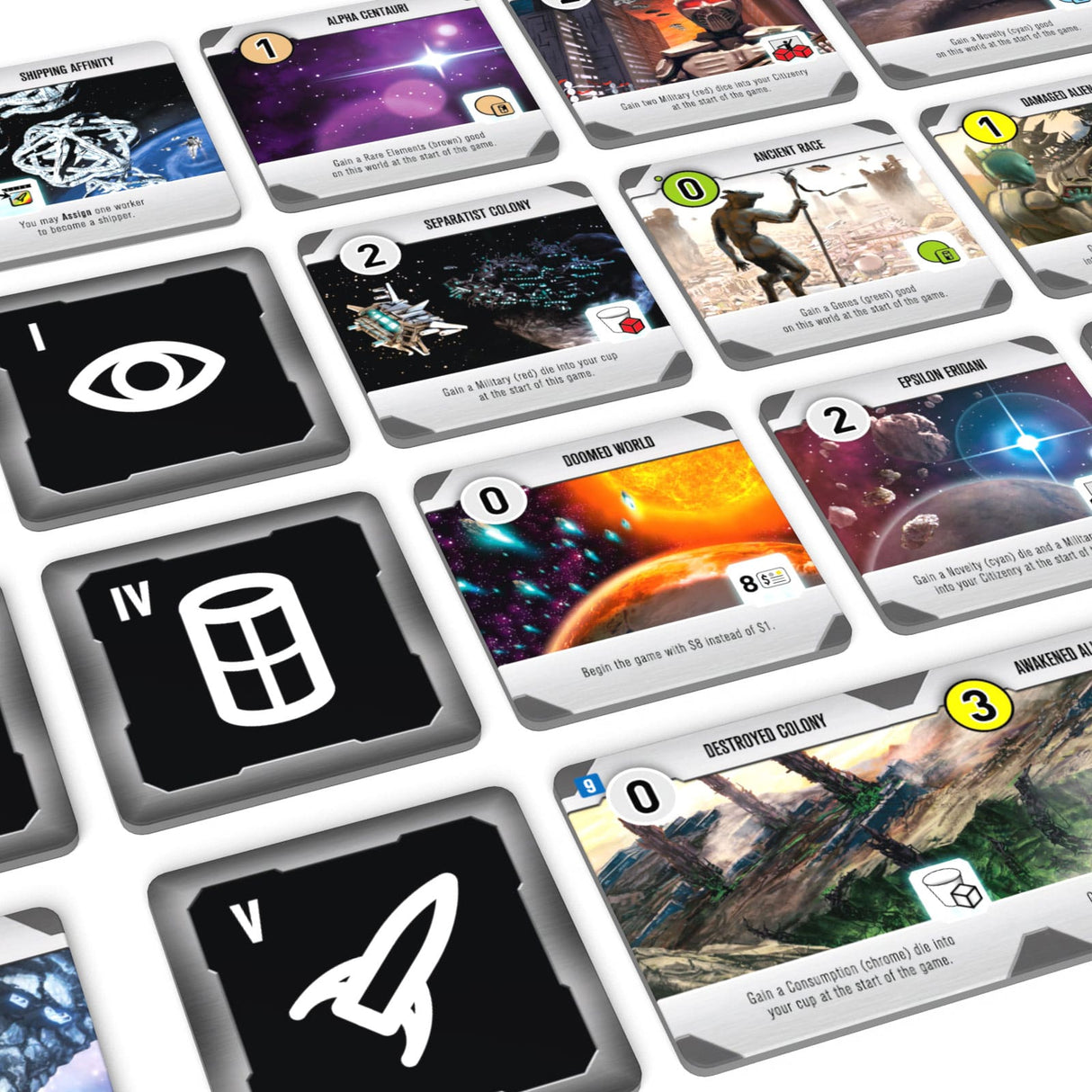 Roll for the Galaxy civilization development cards