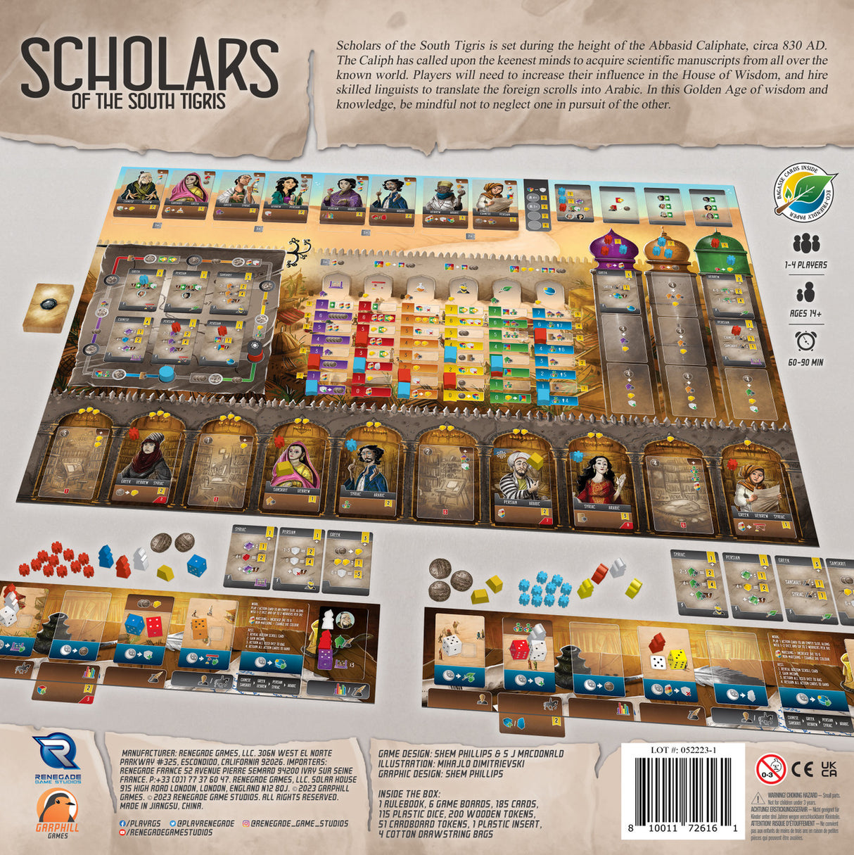 Scholars of the South Tigris game components and cards