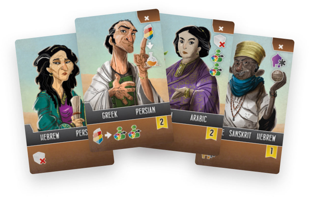 Scholars of the South Tigris detailed game pieces and scholar tokens