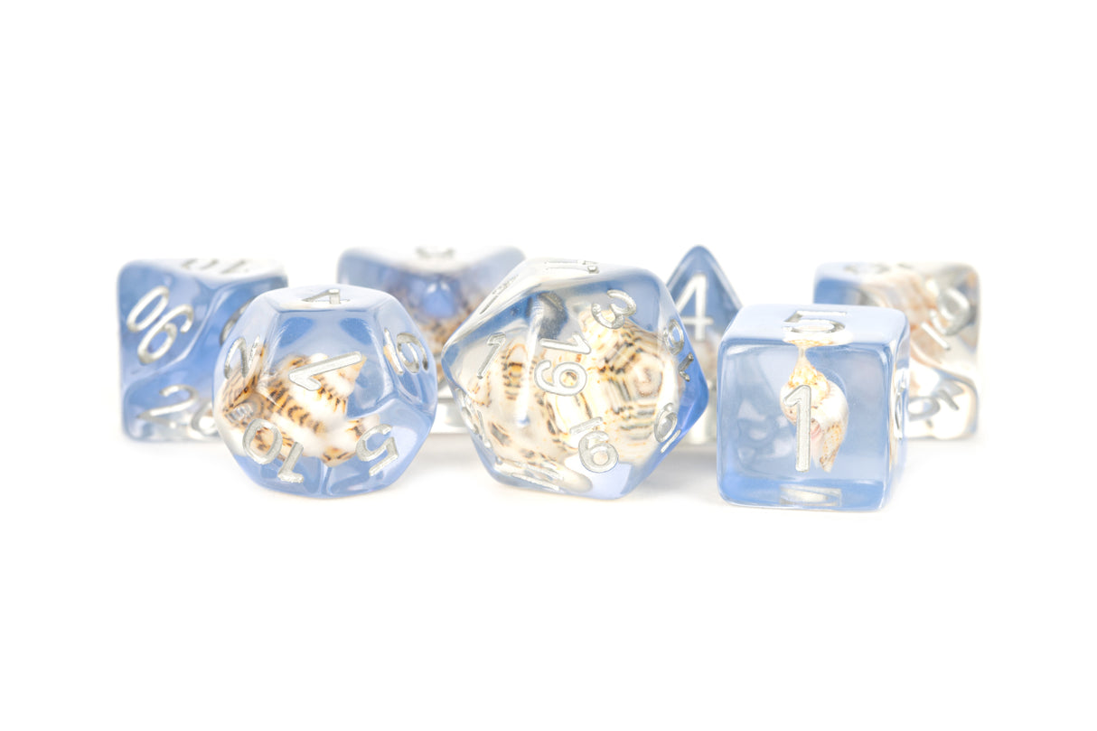 Sea Conch Inclusion - Resin 7 Dice Set 16mm