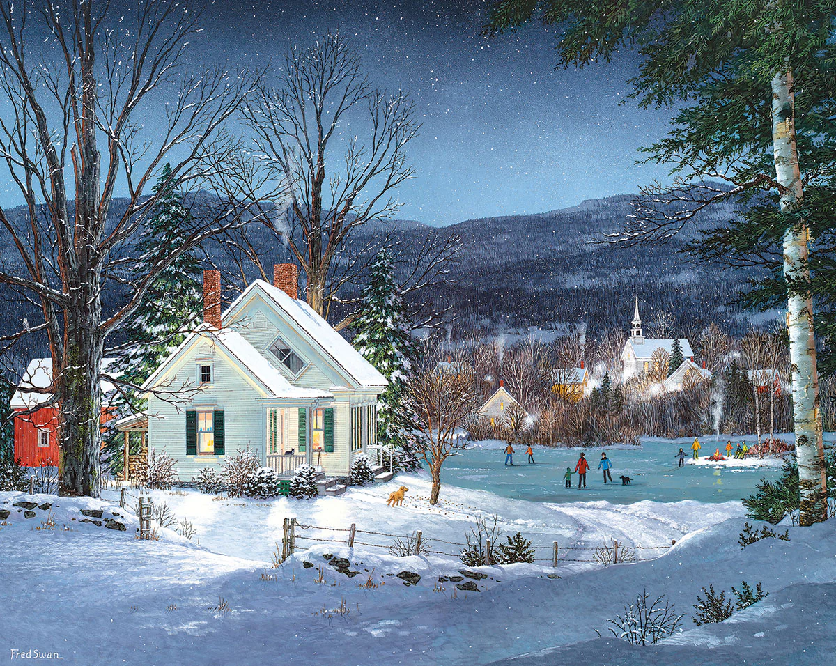 Skating Party - 1000 Piece Jigsaw Puzzle White Mountain