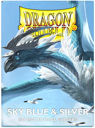 Dragon Shield Sky Blue & Silver Dual Matte Sleeves - Standard Size