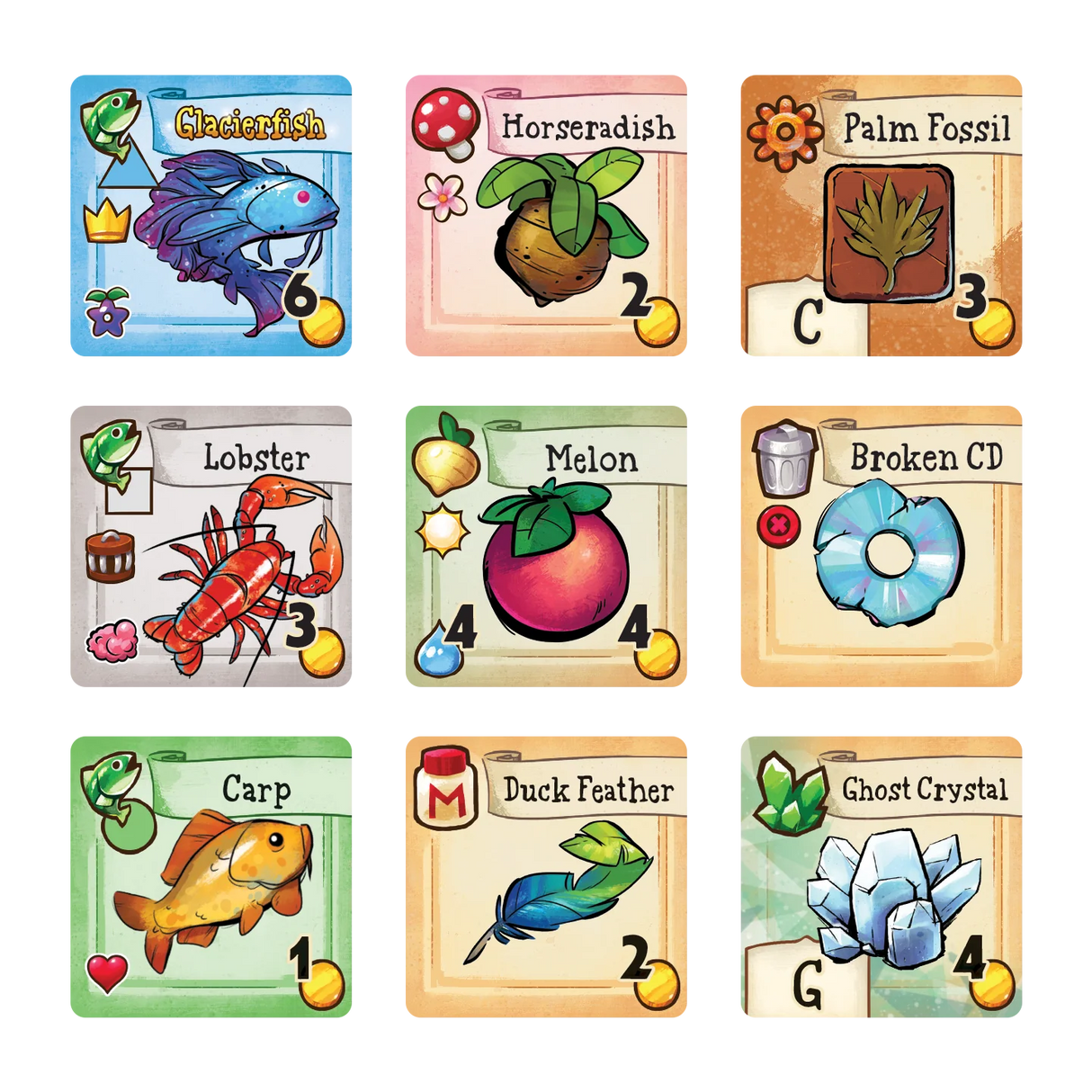 Stardew Valley Boardgame collection bundles and achievement cards