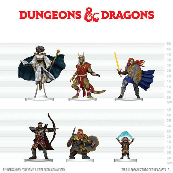 D&D Icons of the Realms: Player's Handbook - Swords & Staves Starter Set - 6 Miniatures
