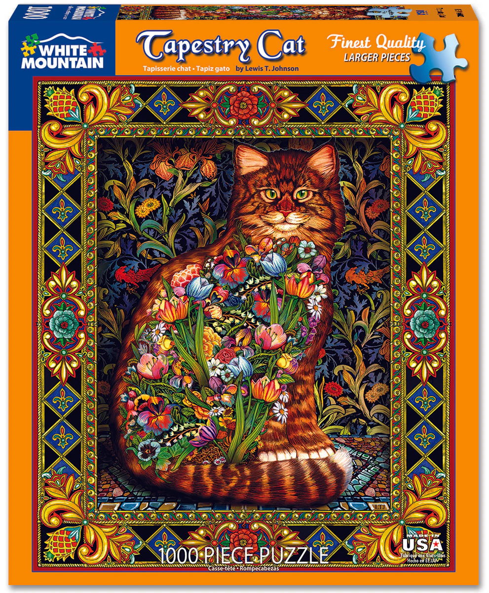 Tapestry Cat - 1000 Piece Jigsaw Puzzle White Mountain