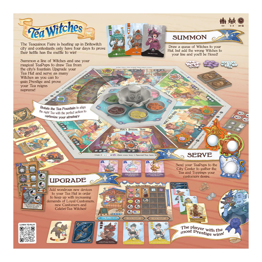 Tea Witches full back of box game details