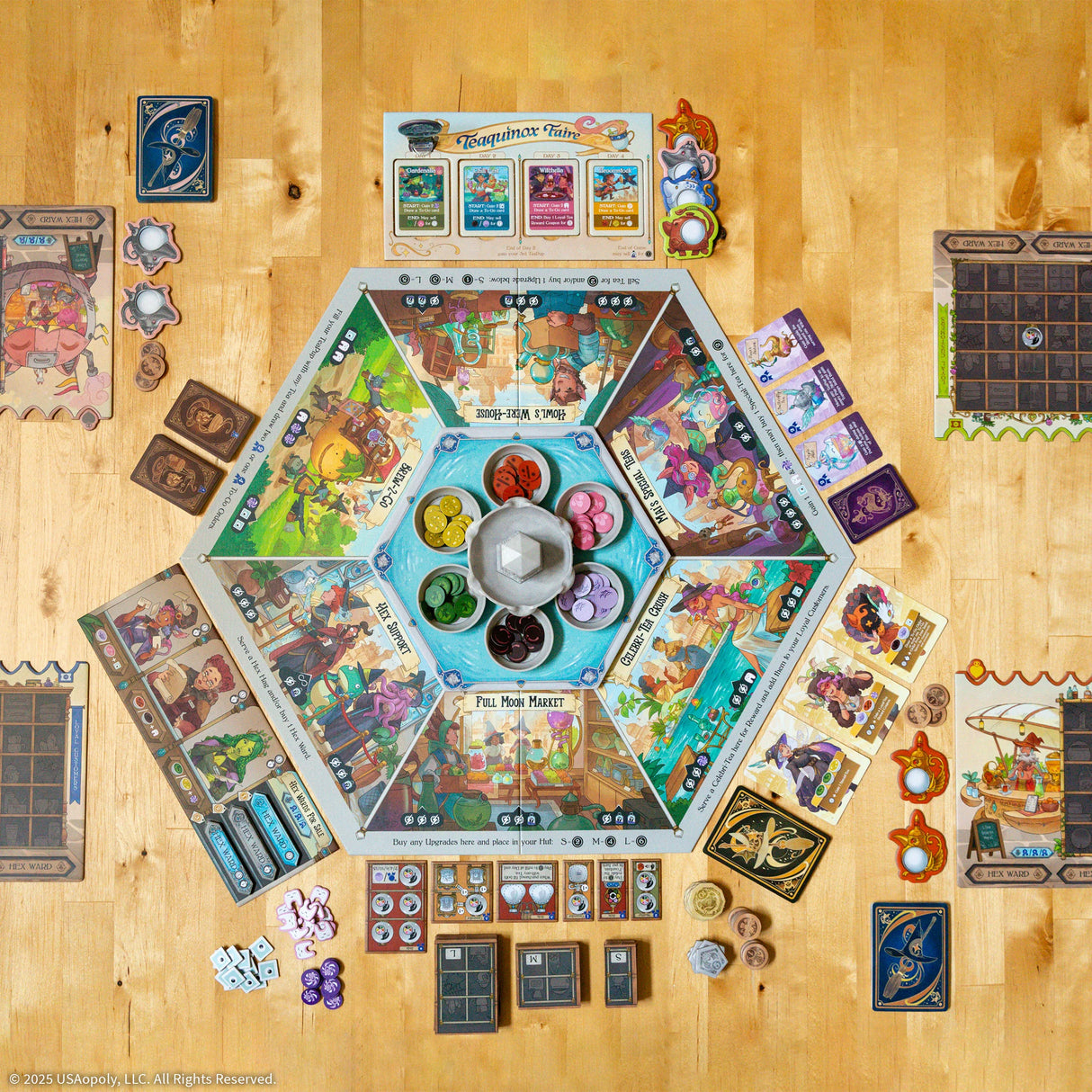 Tea Witches game components and ingredient cards