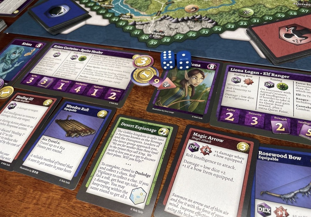 Travelers of Tryphosa board game card examples and game mechanics