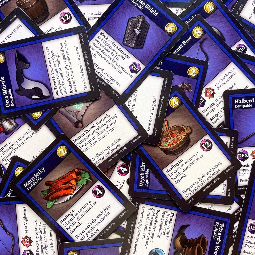 Travelers of Tryphosa board game full game setup in play