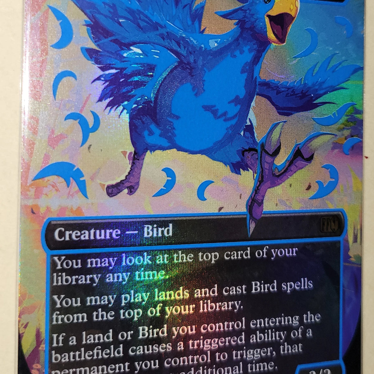 Traveling Chocobo Borderless Neon Ink Blue Foil MTG Final Fantasy 551c