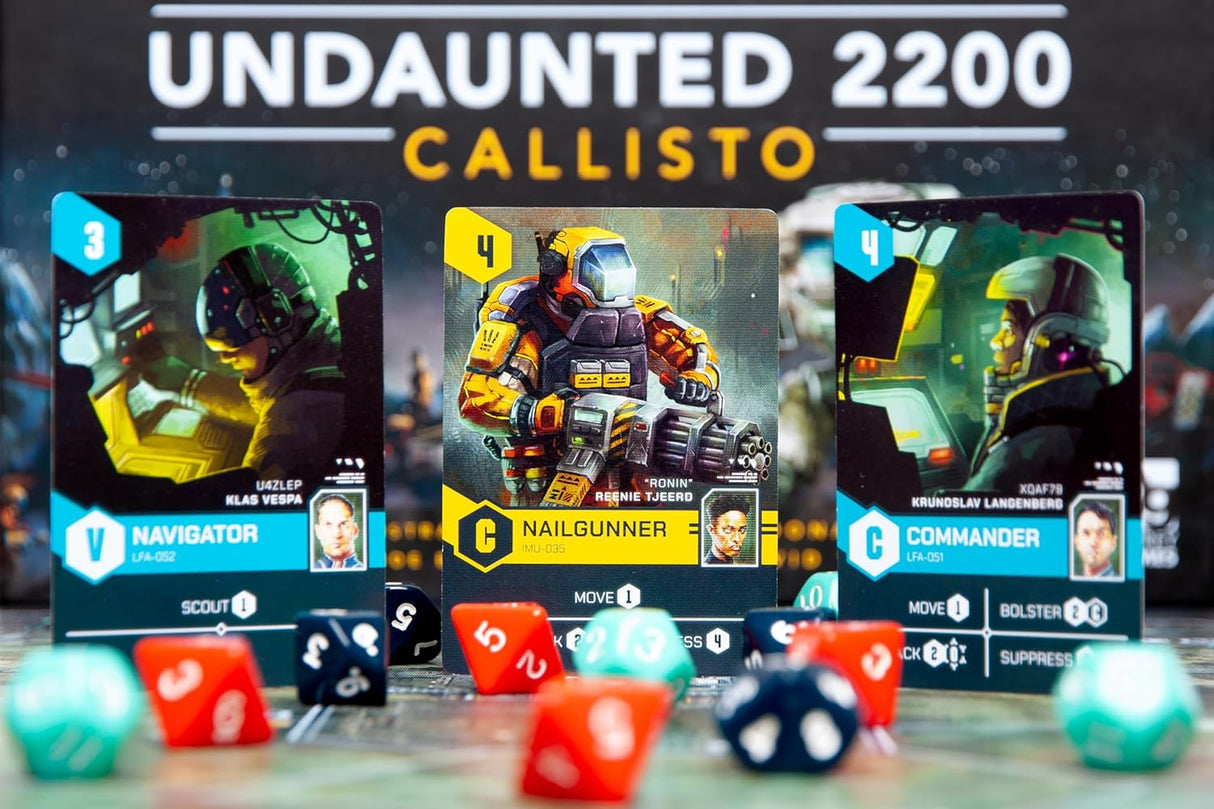Undaunted: 2200 Callisto game components and unit cards