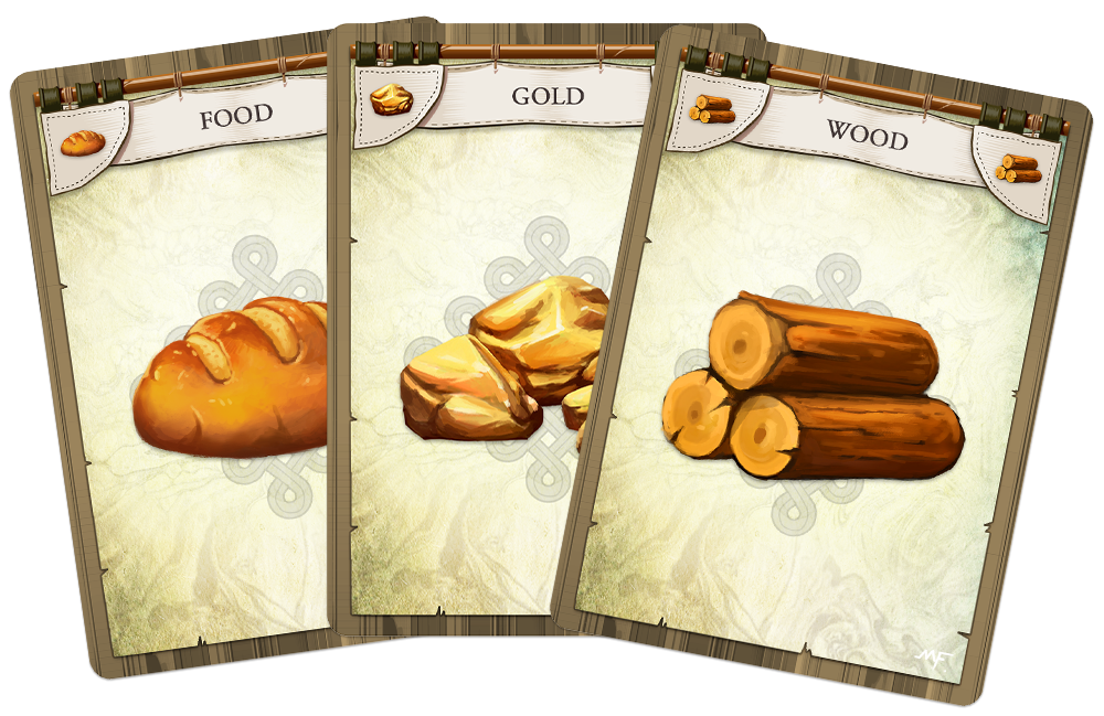 Viking Raiders board game components and cards