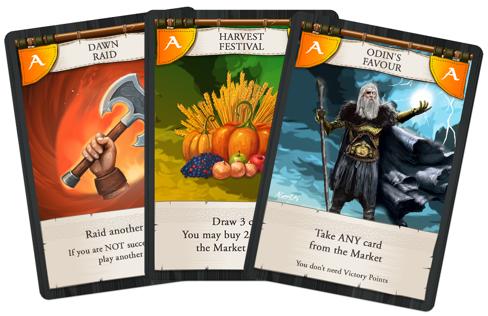 Viking Raiders board game tokens and resources