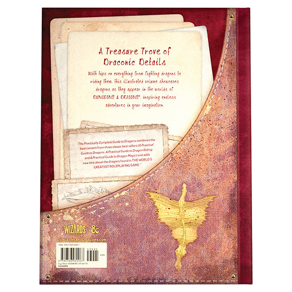 Dungeons & Dragons: The Practically Complete Guide to Dragons RPG back cover with content overview