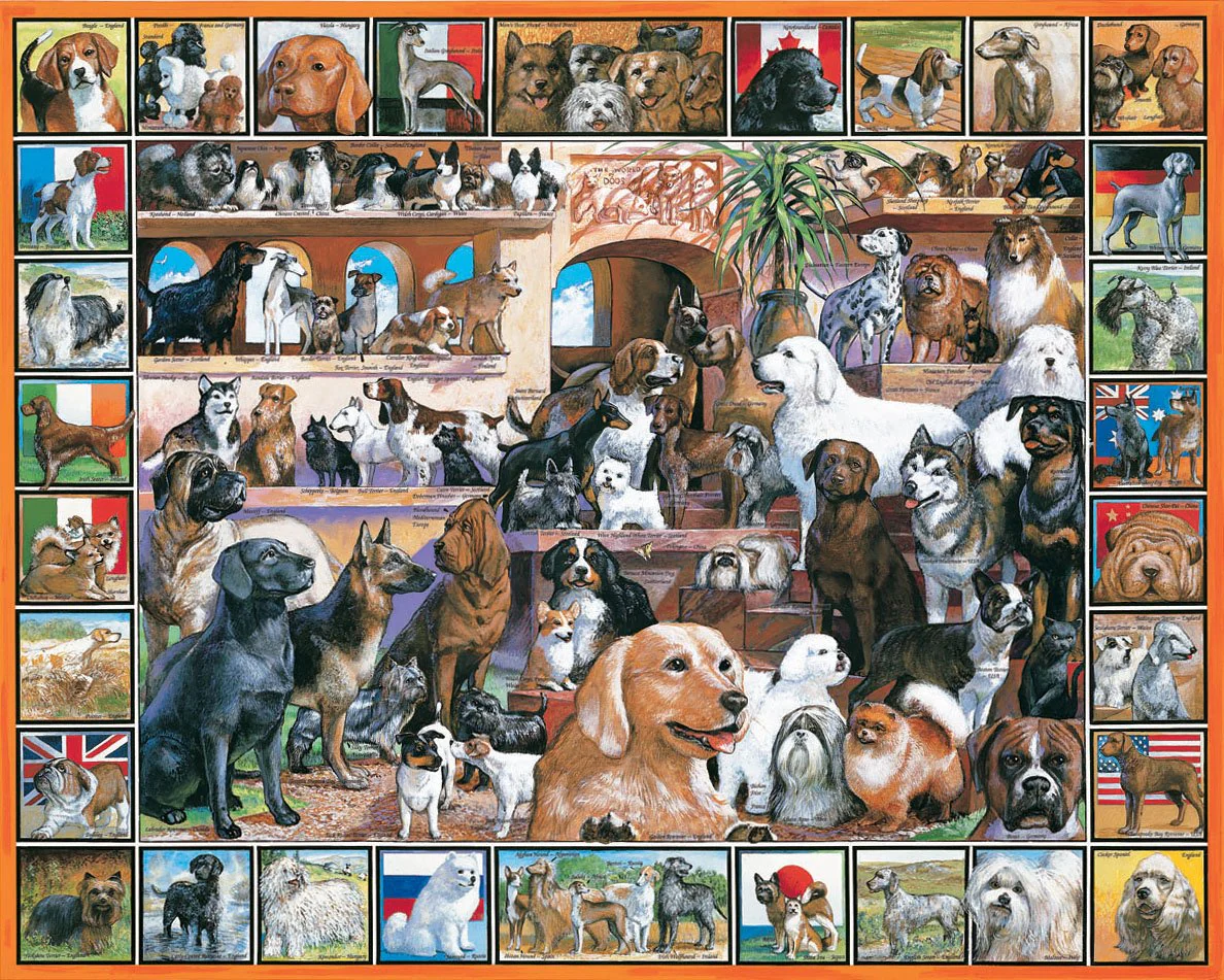 World of Dogs - 1000 Piece Jigsaw Puzzle White Mountain