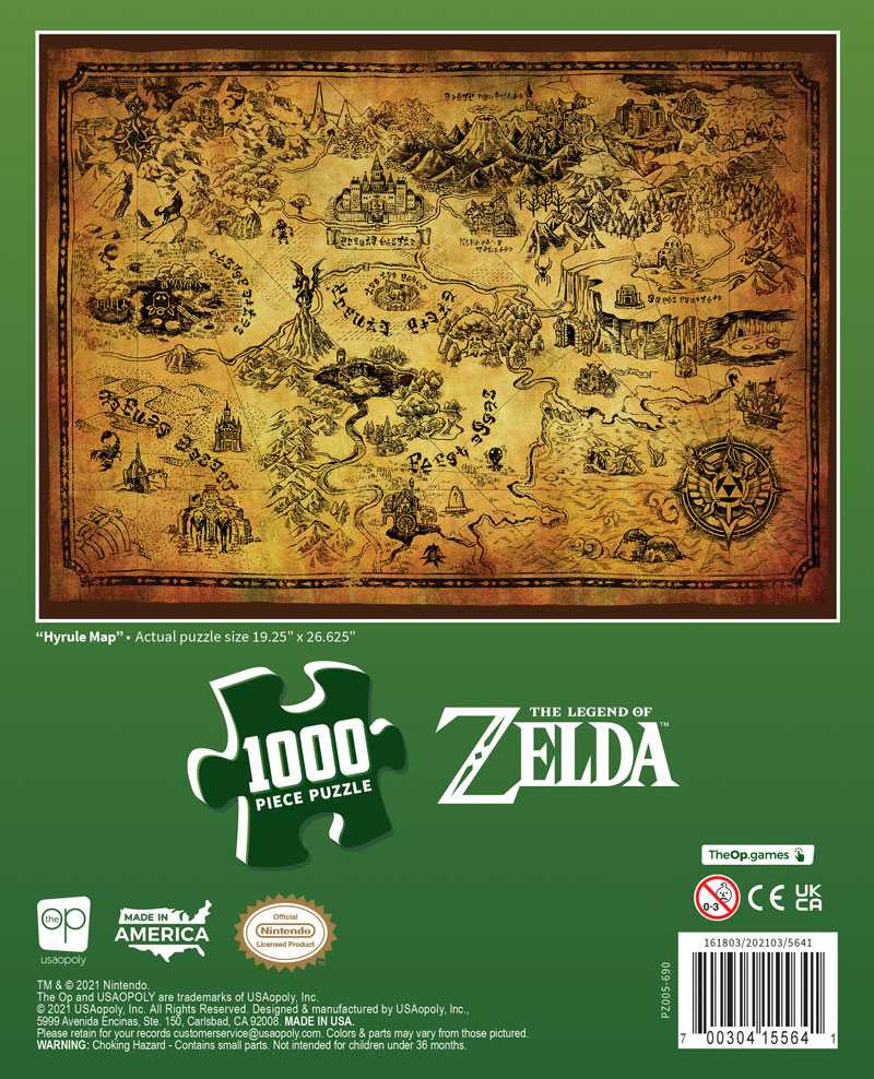 Zelda - Hyrule Map 1000 Piece Puzzle