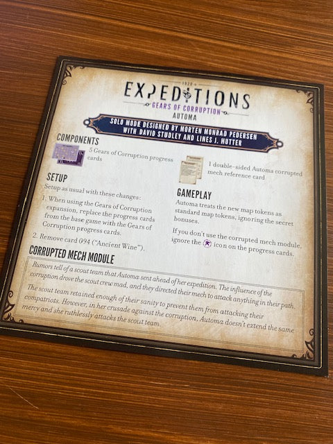Expeditions - Gears of Corruption - Ironclad Edition automata rulebook