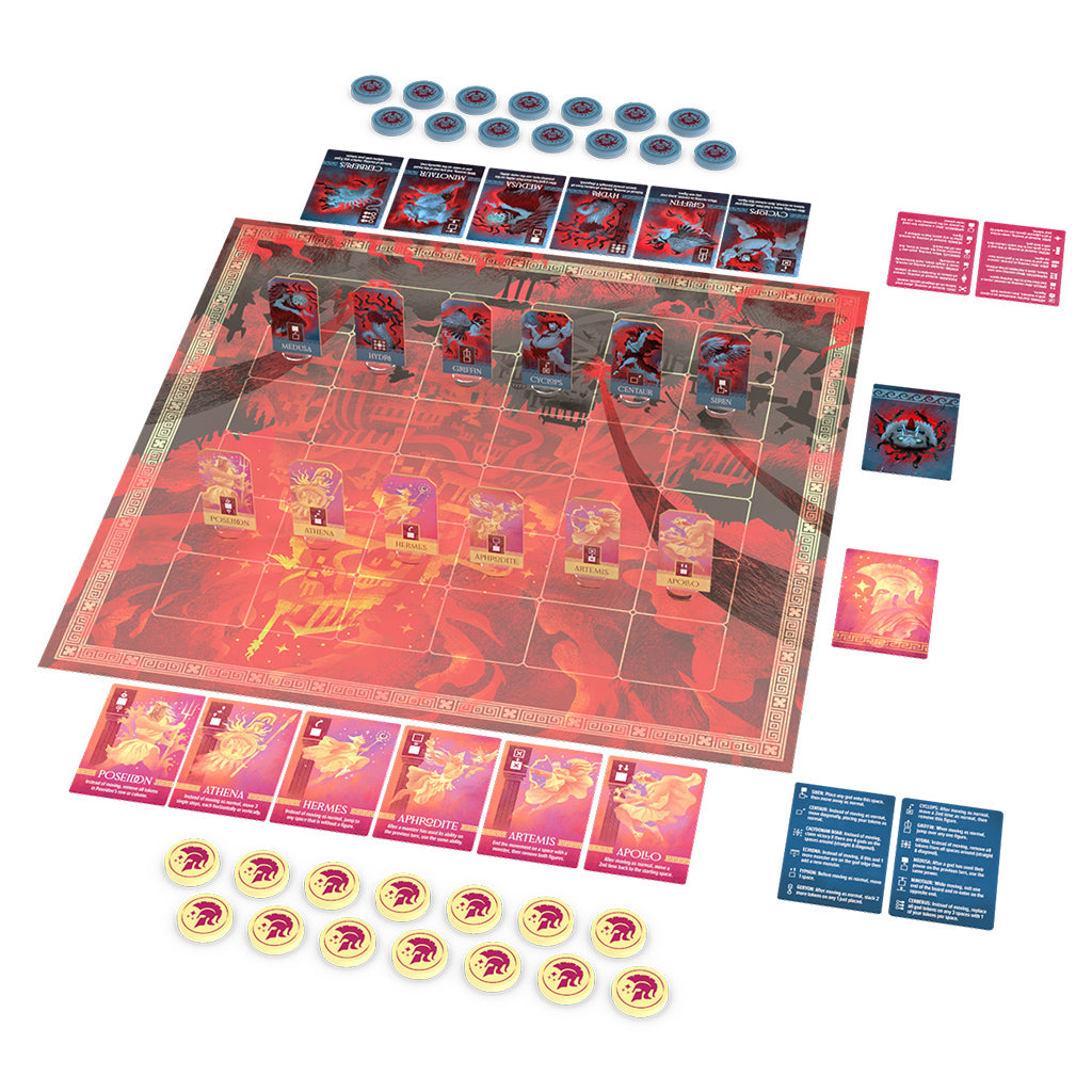 Ichor board game components and game board layout
