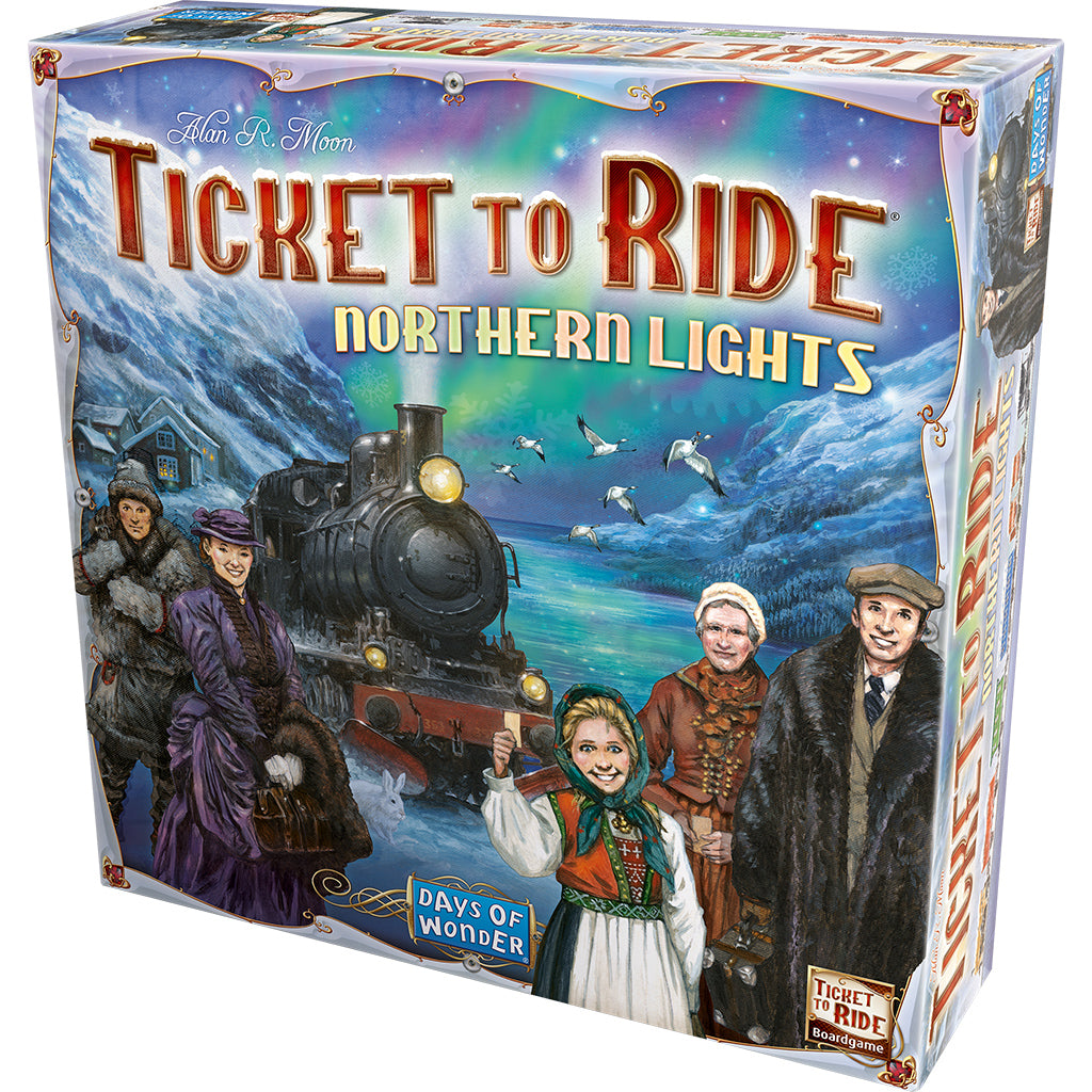 Ticket to Ride Northern Lights complete game setup with all components