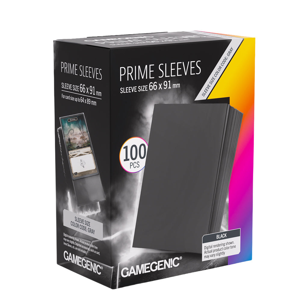 Prime Sleeves Black Standard Card Game 66x91 | Elderwoods