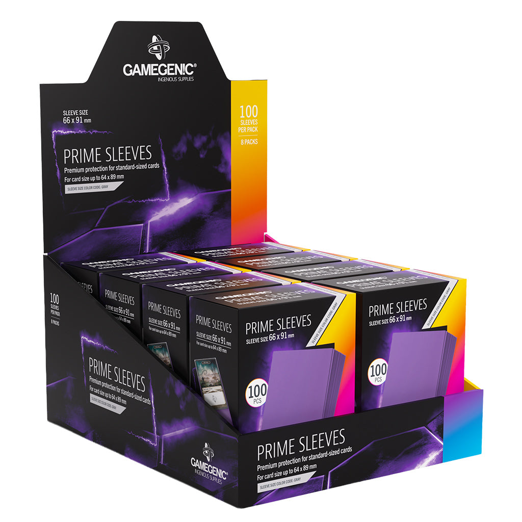 Prime Sleeves Purple Standard Card Game 66x91 sleeve texture and finish detail