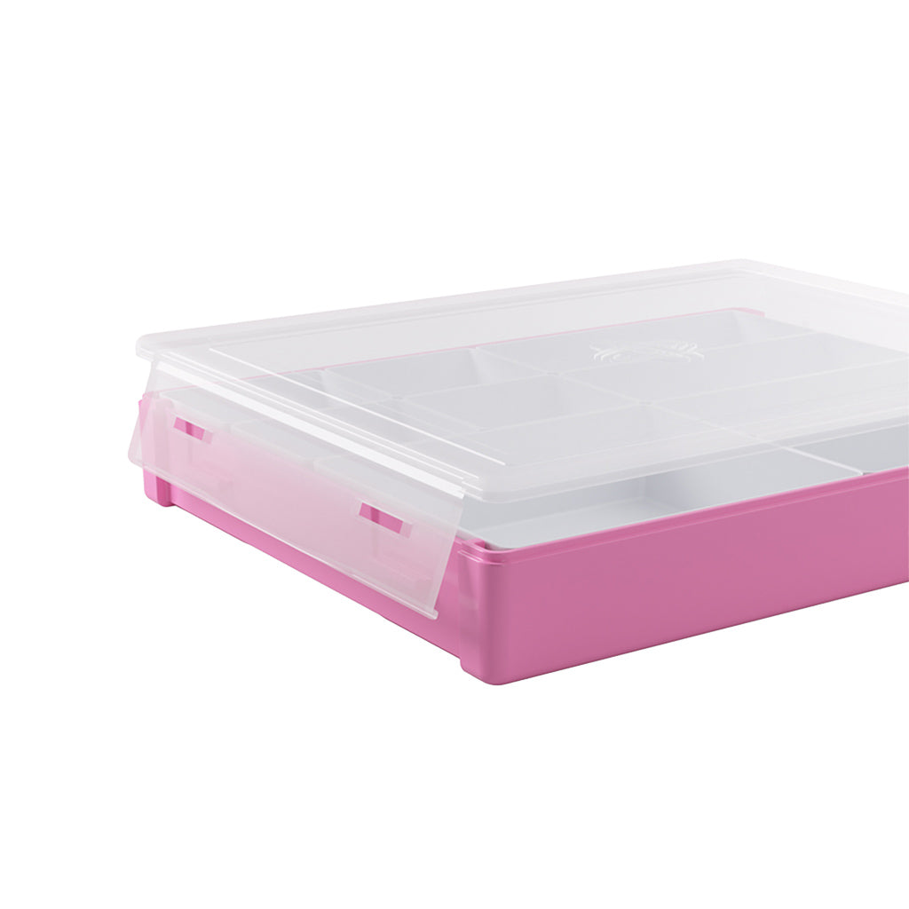 Gamegenic: Token Silo - White/Pink stackable storage boxes with organized compartments