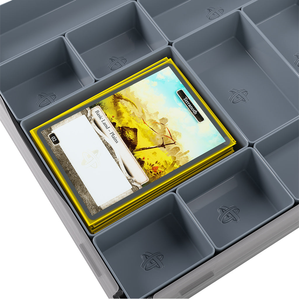 Token Silo XL - Black - Gamegenic showing stackable token storage compartments